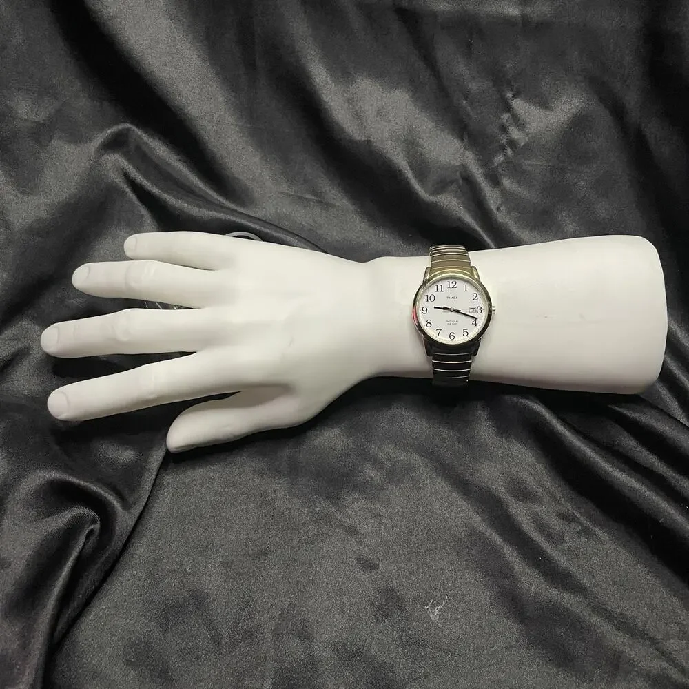 Timex Indiglo Quartz Watch Date Indiglo 30m Gold Tone SS 37mm New Battery